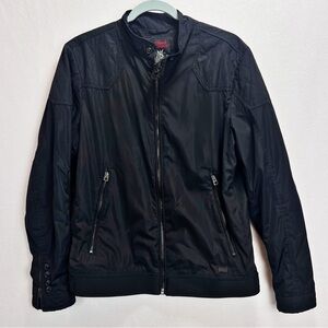 Diesel Industry Jacket Mens Size M Teflon Bomber Moto Jacket Black Zip